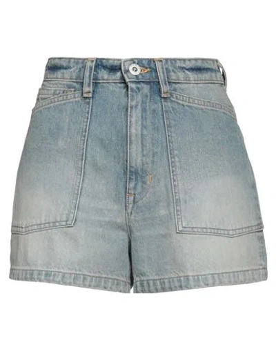 KENZO KENZO WOMAN DENIM SHORTS BLUE SIZE 28 COTTON