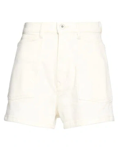 Kenzo Woman Denim Shorts Ivory Size 24 Cotton, Elastane In White