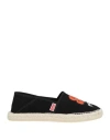Kenzo Canvas Espadrilles With Logo Embroidery In Black
