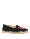 KENZO KENZO WOMAN ESPADRILLES BLACK SIZE 8 TEXTILE FIBERS