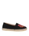 Kenzo Woman Espadrilles Black Size 11 Textile Fibers