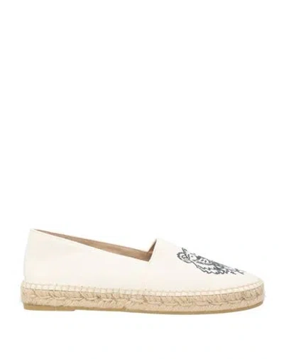 Kenzo Woman Espadrilles Ivory Size 5.5 Textile Fibers In White