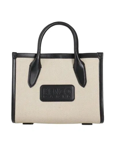 Kenzo Woman Handbag Beige Size - Cotton, Polyester, Cow Leather