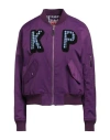 Kenzo Woman Jacket Mauve Size M Polyester, Polyamide, Acrylic, Cotton, Elastane