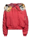 Kenzo Woman Jacket Red Size M Polyester, Polyamide, Modacrylic, Acrylic, Wool In Red