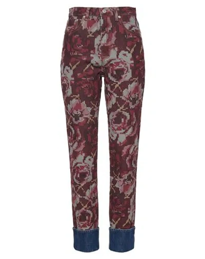 Kenzo Woman Jeans Burgundy Size 26 Cotton In Red