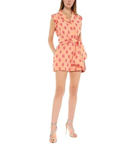 Kenzo Woman Jumpsuit Salmon Pink Size 4 Viscose, Cotton, Polyester
