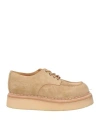 Kenzo Woman Lace-up Shoes Sand Size 5 Leather In Brown