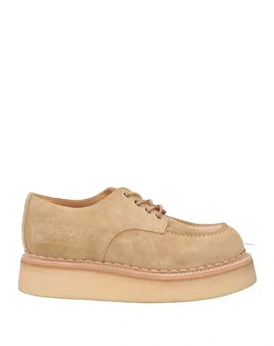 Kenzo Woman Lace-up Shoes Sand Size 5 Leather