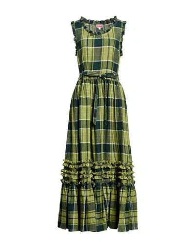 Kenzo Woman Maxi Dress Green Size 2 Linen
