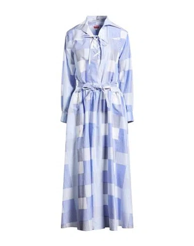 Kenzo Woman Maxi Dress Light Blue Size 6 Cotton