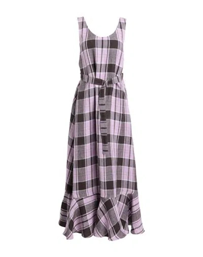 Kenzo Woman Long Dress Lilac Size 8 Linen In Purple