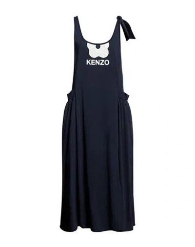 Kenzo Woman Maxi Dress Navy Size L Cotton In Blue