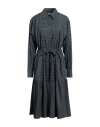 Kenzo Woman Midi Dress Green Size 2 Cotton In Green