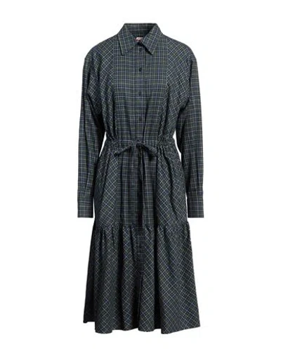 Kenzo Woman Midi Dress Green Size 2 Cotton