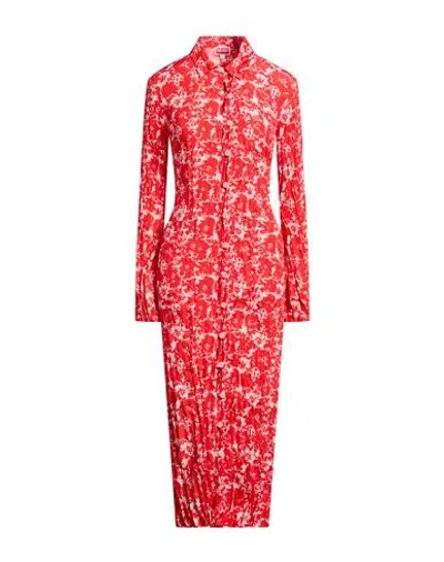 Kenzo Woman Midi Dress Red Size 4 Polyester