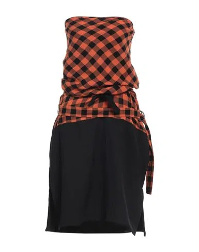 Kenzo Woman Midi Dress Rust Size 8 Viscose, Virgin Wool, Polyester In Red