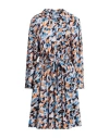 Kenzo Abstract-print Drawstring-waist Midi Dress In Blue