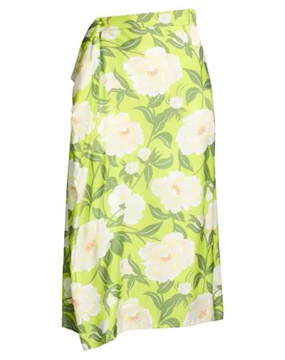 Kenzo Woman Midi Skirt Lime Green Size Onesize Viscose In Multi