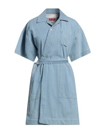 Kenzo Woman Mini Dress Blue Size Xl Cotton
