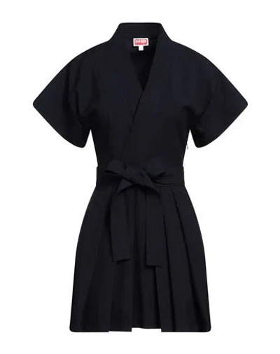 Kenzo Woman Mini Dress Midnight Blue Size 6 Virgin Wool