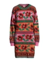 Kenzo Woman Mini Dress Red Size S Wool, Metallic Fiber, Polyamide In Red