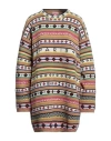 Kenzo Woman Mini Dress Sand Size M Wool, Cotton In Beige
