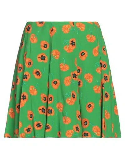 KENZO KENZO WOMAN MINI SKIRT GREEN SIZE 6 VISCOSE