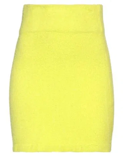 Kenzo Woman Mini Skirt Acid Green Size M Polyamide