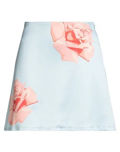 Kenzo Woman Mini Skirt Sky Blue Size 6 Viscose