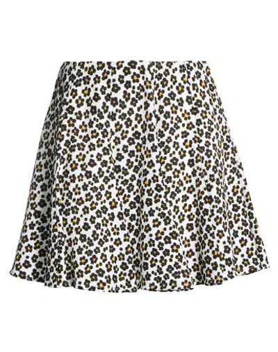Kenzo Woman Mini Skirt White Size 8 Viscose In Multi