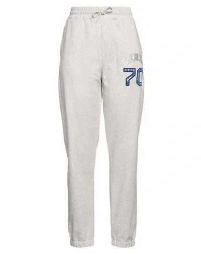 Kenzo Woman Pants Light Grey Size L Cotton, Polyester In Gray