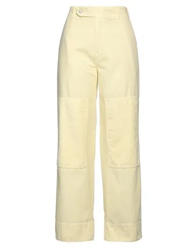 Kenzo Woman Pants Light Yellow Size 12 Cotton