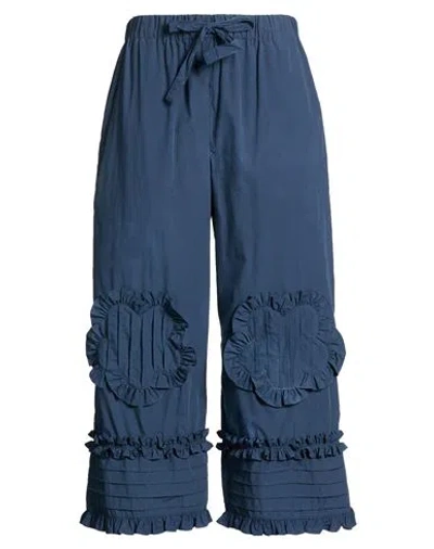Kenzo Woman Pants Slate Blue Size M Cotton