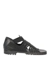 Kenzo Woman Sandals Black Size 6.5 Leather, Textile Fibers