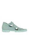 Kenzo Woman Sandals Sage Green Size 4 Leather, Textile Fibers In Sage Green