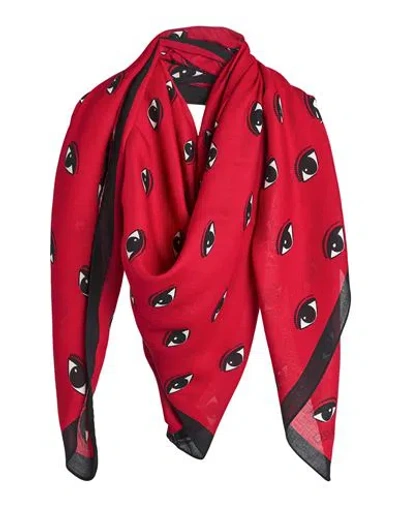 Kenzo Woman Scarf Red Size - Modal, Cashmere