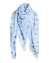 Kenzo Woman Scarf Sky Blue Size - Modal, Silk, Cotton, Polyester In Blue
