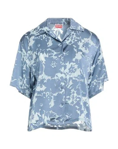 Kenzo Hawaiian Devoré Shirt In Blue