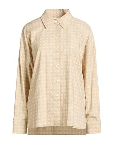 Kenzo Woman Shirt Beige Size 6 Cotton, Lyocell In Brown