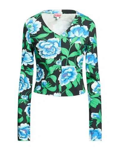 Kenzo Woman Shirt Black Size M Cotton, Elastane In Multi