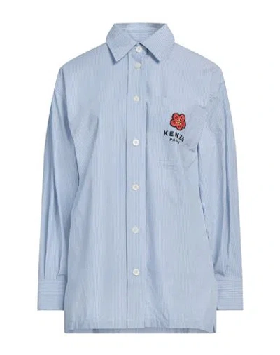 Kenzo Woman Shirt Light Blue Size 4 Cotton