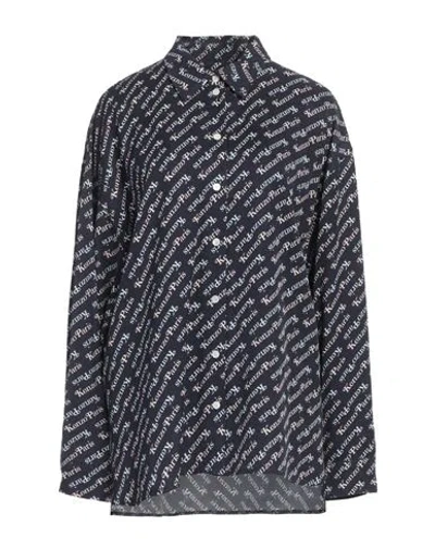 Kenzo Woman Shirt Midnight Blue Size 4 Viscose