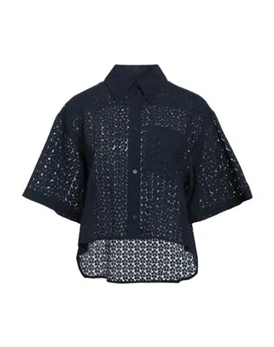 Kenzo Woman Shirt Midnight Blue Size 4 Viscose, Polyamide