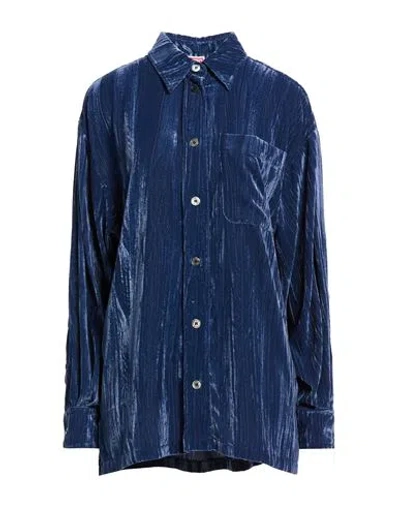 Kenzo Woman Shirt Navy Size 4 Polyester In Blue