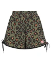 Kenzo Woman Shorts & Bermuda Shorts Military Green Size Xs Rayon, Cotton In Green