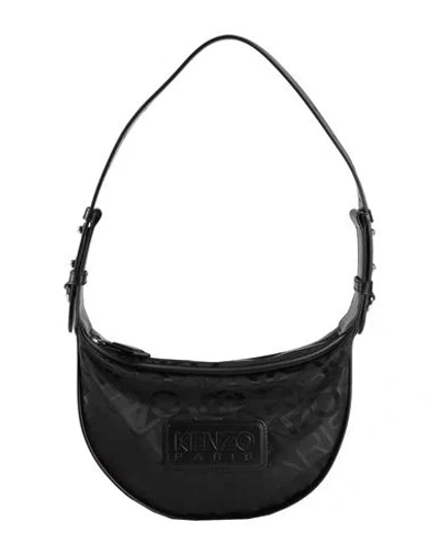 KENZO KENZO WOMAN SHOULDER BAG BLACK SIZE - POLYESTER, COW LEATHER