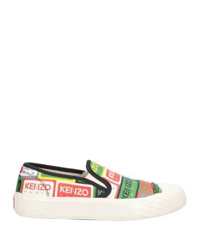 Kenzo Woman Sneakers Green Size 5.5 Textile Fibers In Multi