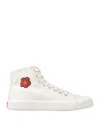 Kenzo Woman Sneakers Ivory Size 5 Textile Fibers In White