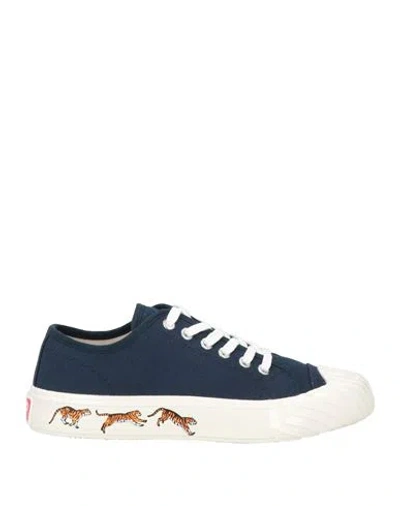 Kenzo Woman Sneakers Midnight Blue Size 5 Textile Fibers